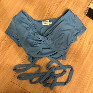 Princess Polly Blue Crop tie top